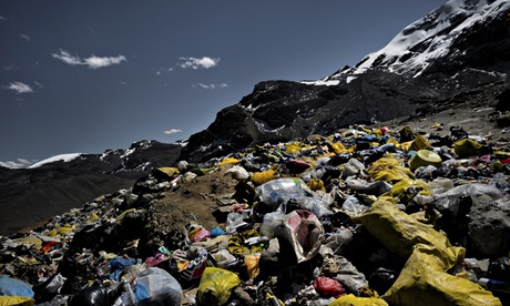 Peru climate change meeting in Lima : Garbage seen piled up in Andes